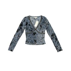 NWT Thirty/Thirty Velvet Burnout Mesh Top Sz S | Whimsigoth Fairy Goblincore